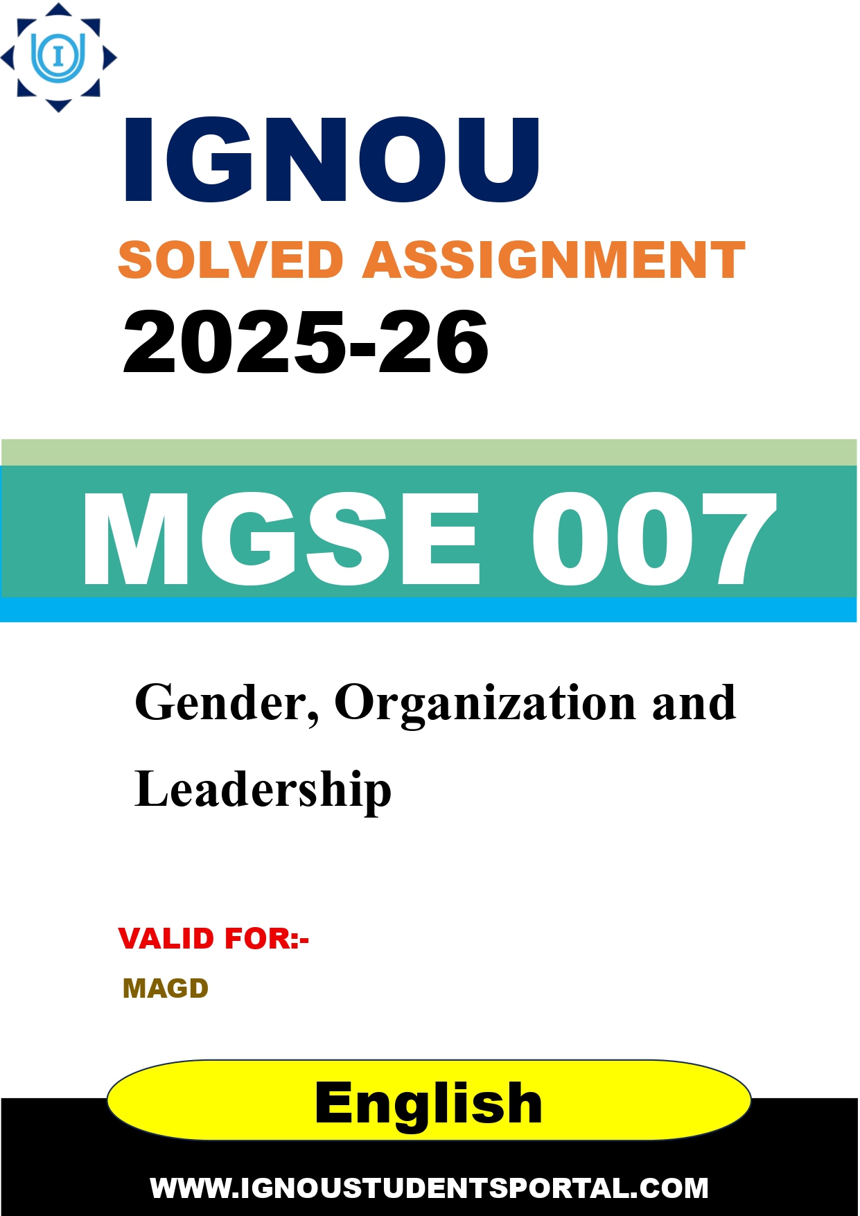 IGNOU MGSE 007 Solved Assignment 2025-2026 (English Medium) – Download PDF