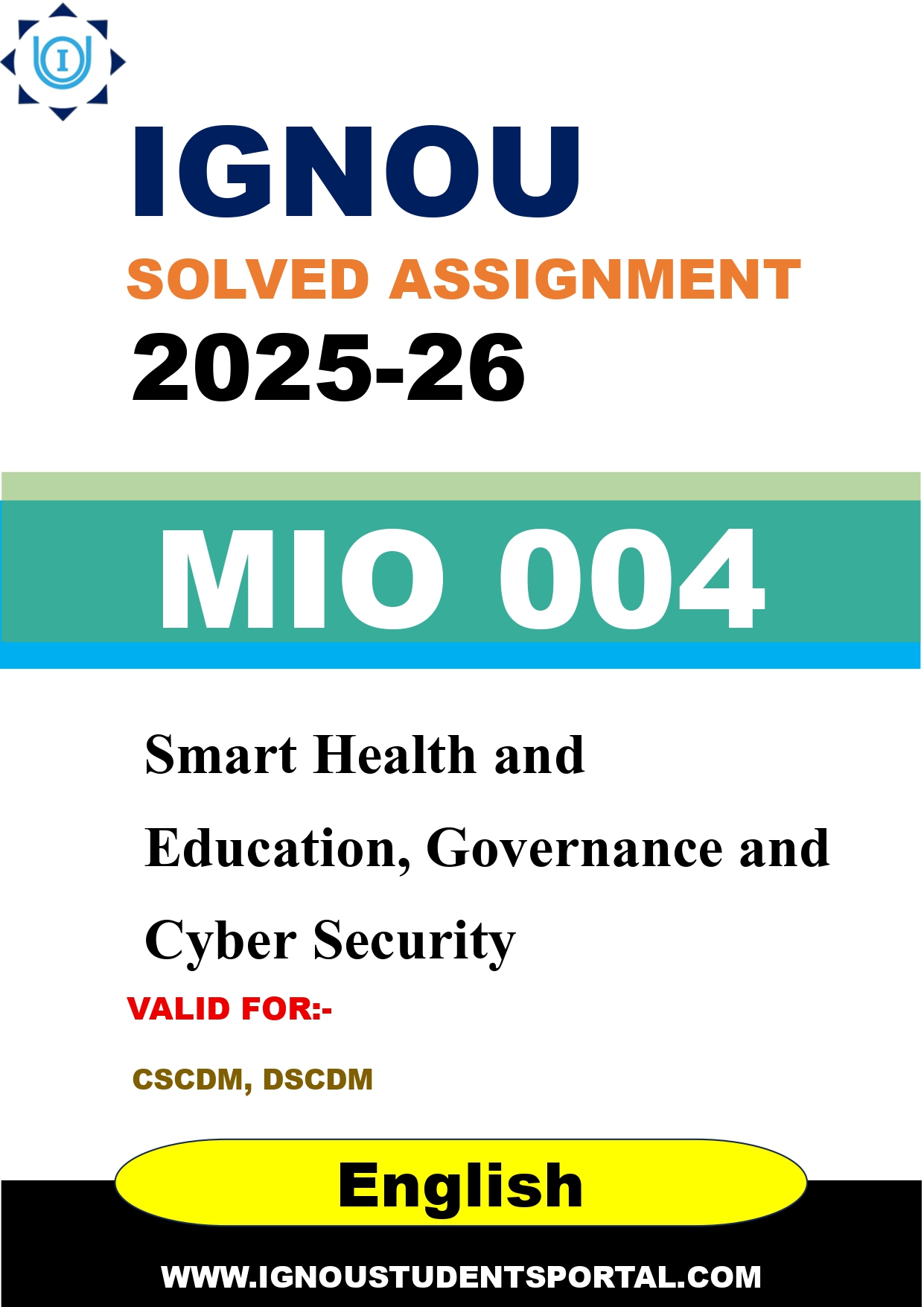 IGNOU MIO 004 Solved Assignment 2025-2026 (English Medium) – Download PDF