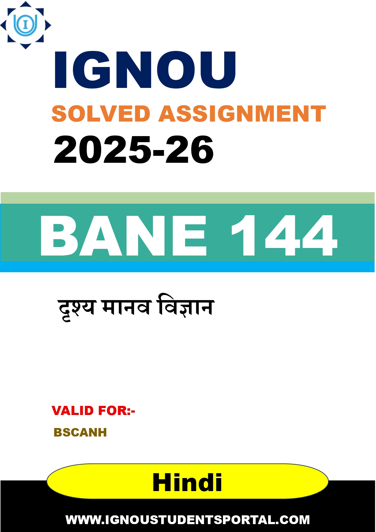 IGNOU BANE 144 Solved Assignment 2025-2026 (Hindi Medium) – Download PDF