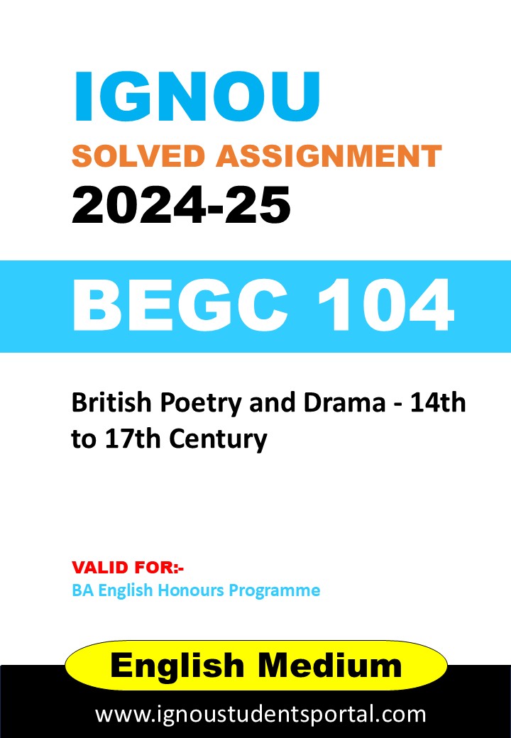 IGNOU BEGC 104  Solved Assignment 2024-25 (ENGLISH Medium) – Download PDF