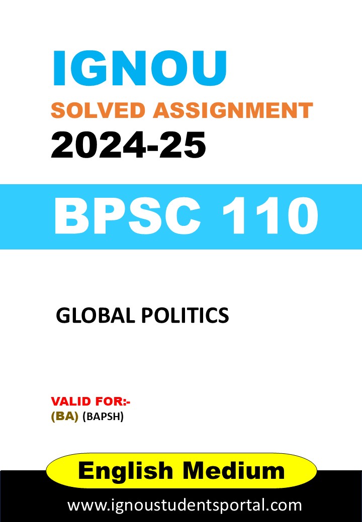 IGNOU BPSC 110  Solved Assignment 2024-25 (English Medium) – Download PDF