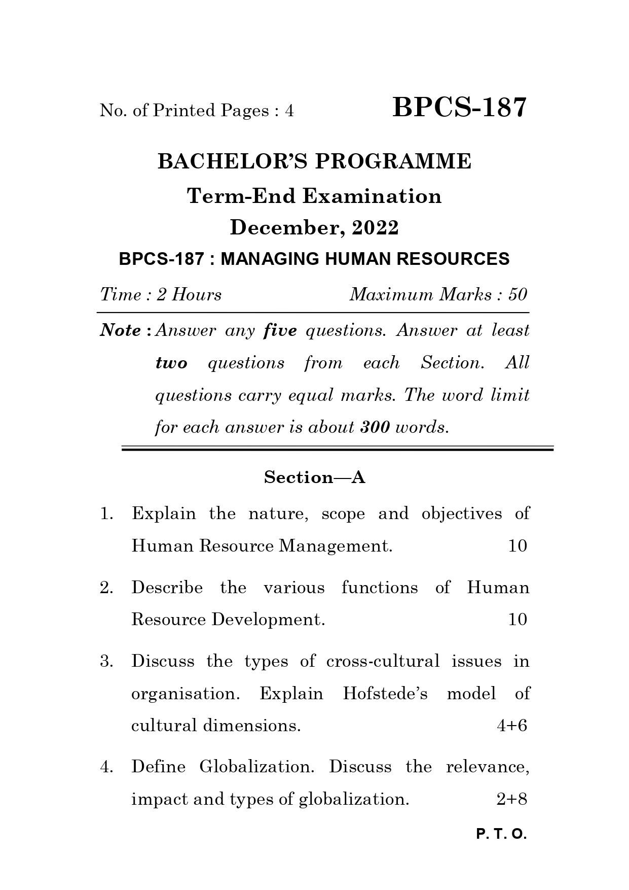 IGNOU BPCS 187 Solved Previous Year Question Paper – December 2022 (English Medium) – Download PDF