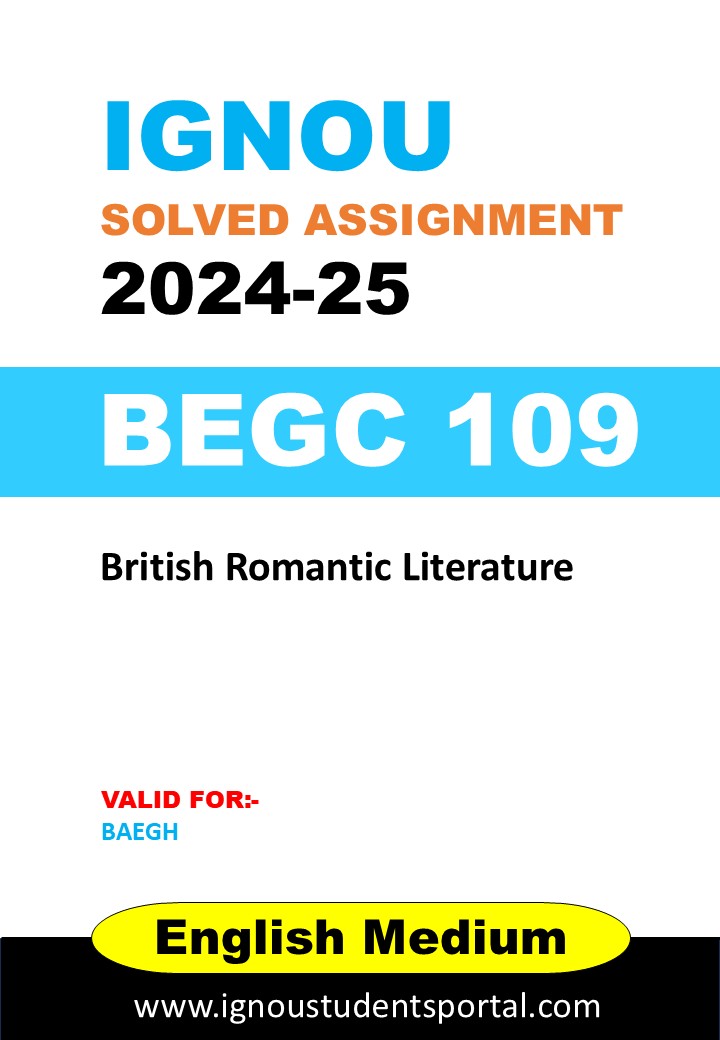 IGNOU BEGC 109  Solved Assignment 2024-25 (ENGLISH Medium) – Download PDF