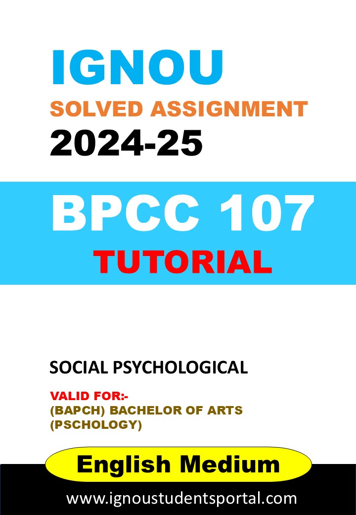 IGNOU BPCC 107 Tutorial Solved Assignment 2024-25 (English Medium) – Download PDF