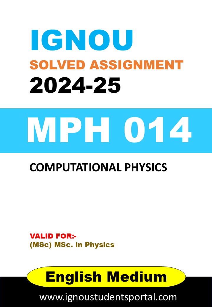 IGNOU MPH 014 Solved Assignment 2024-25 (ENGLISH Medium) – Download PDF