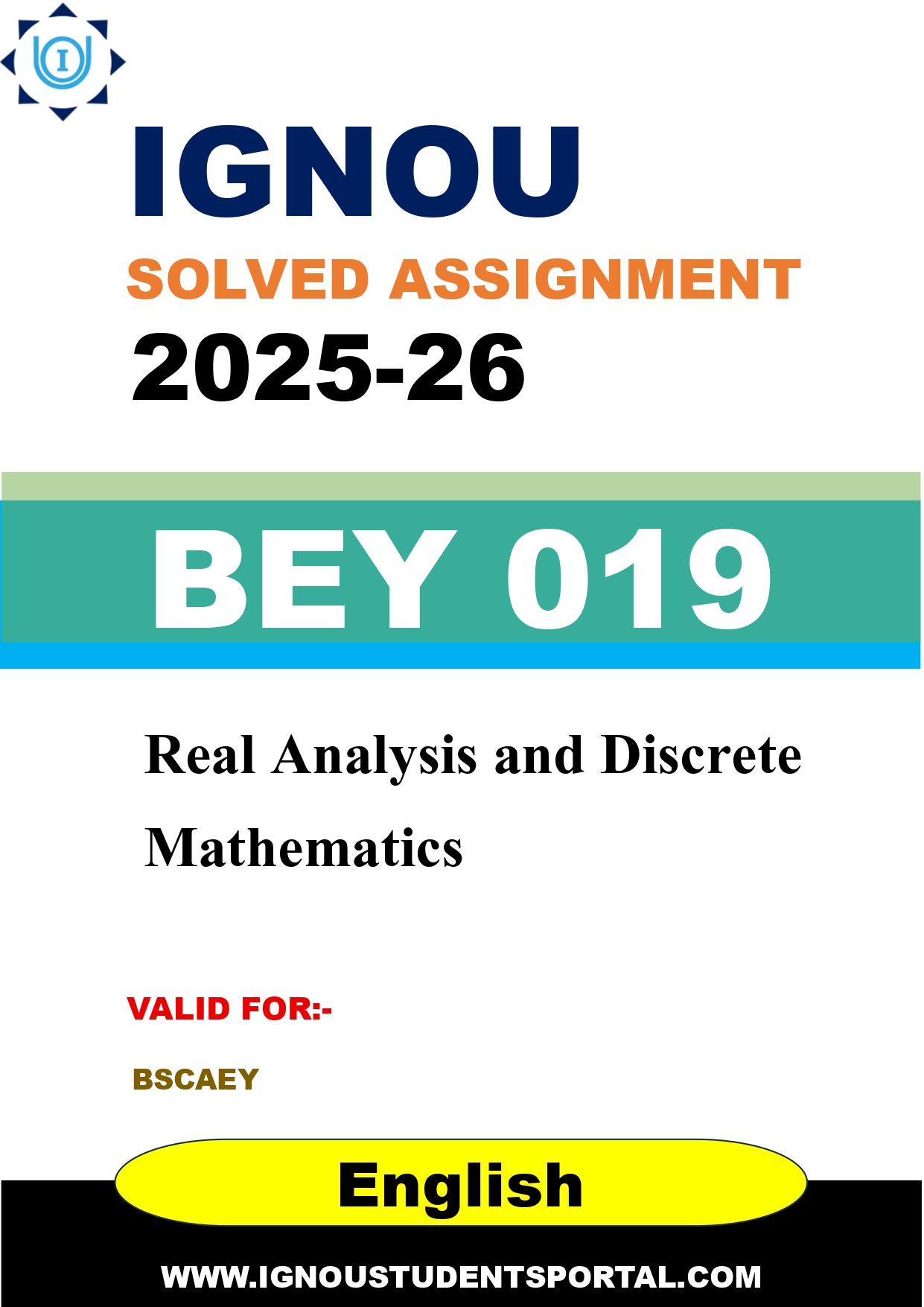IGNOU BEY 019 Solved Assignment 2025-2026 (English Medium) – Download PDF