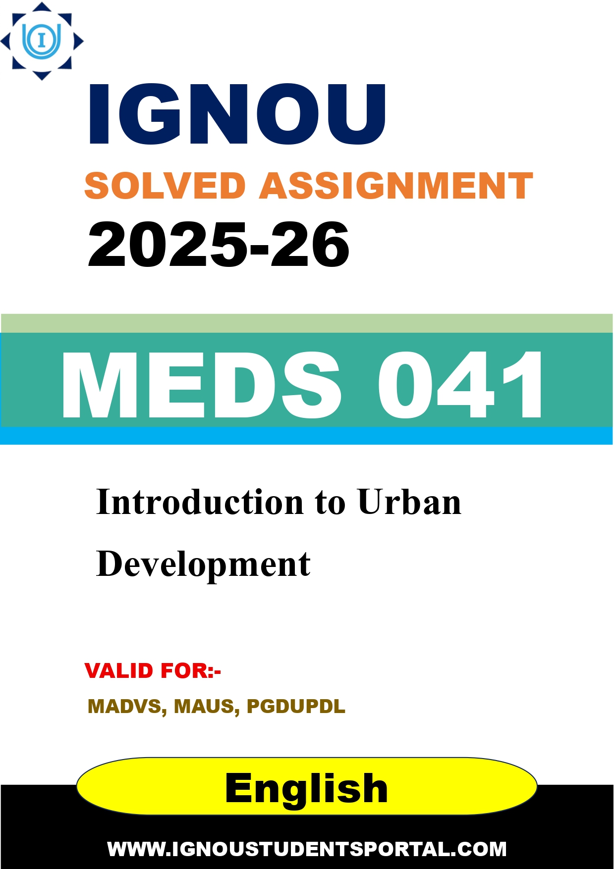 IGNOU MEDS 041 Solved Assignment 2025-2026 (English Medium) – Download PDF