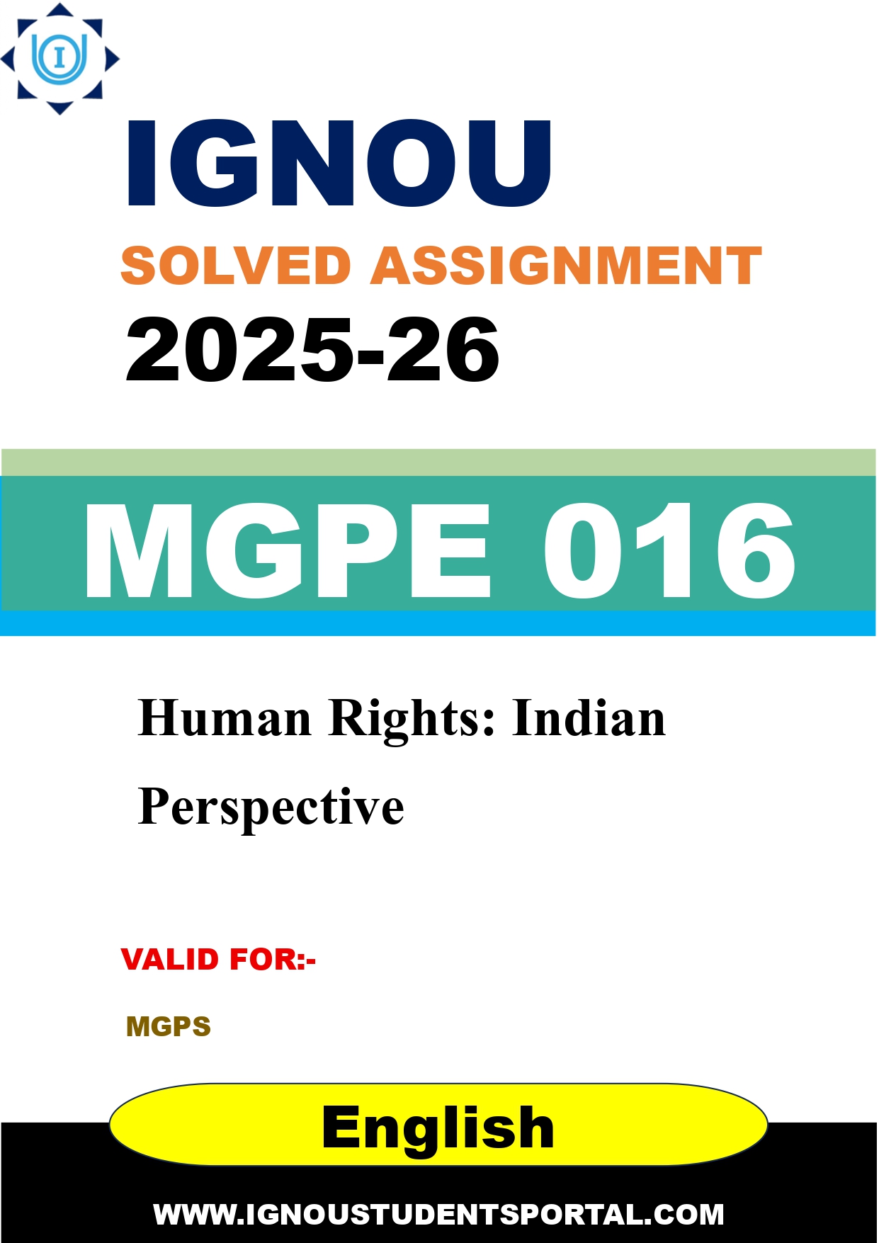 IGNOU MGPE 016 Solved Assignment 2025-2026 (English Medium) – Download PDF