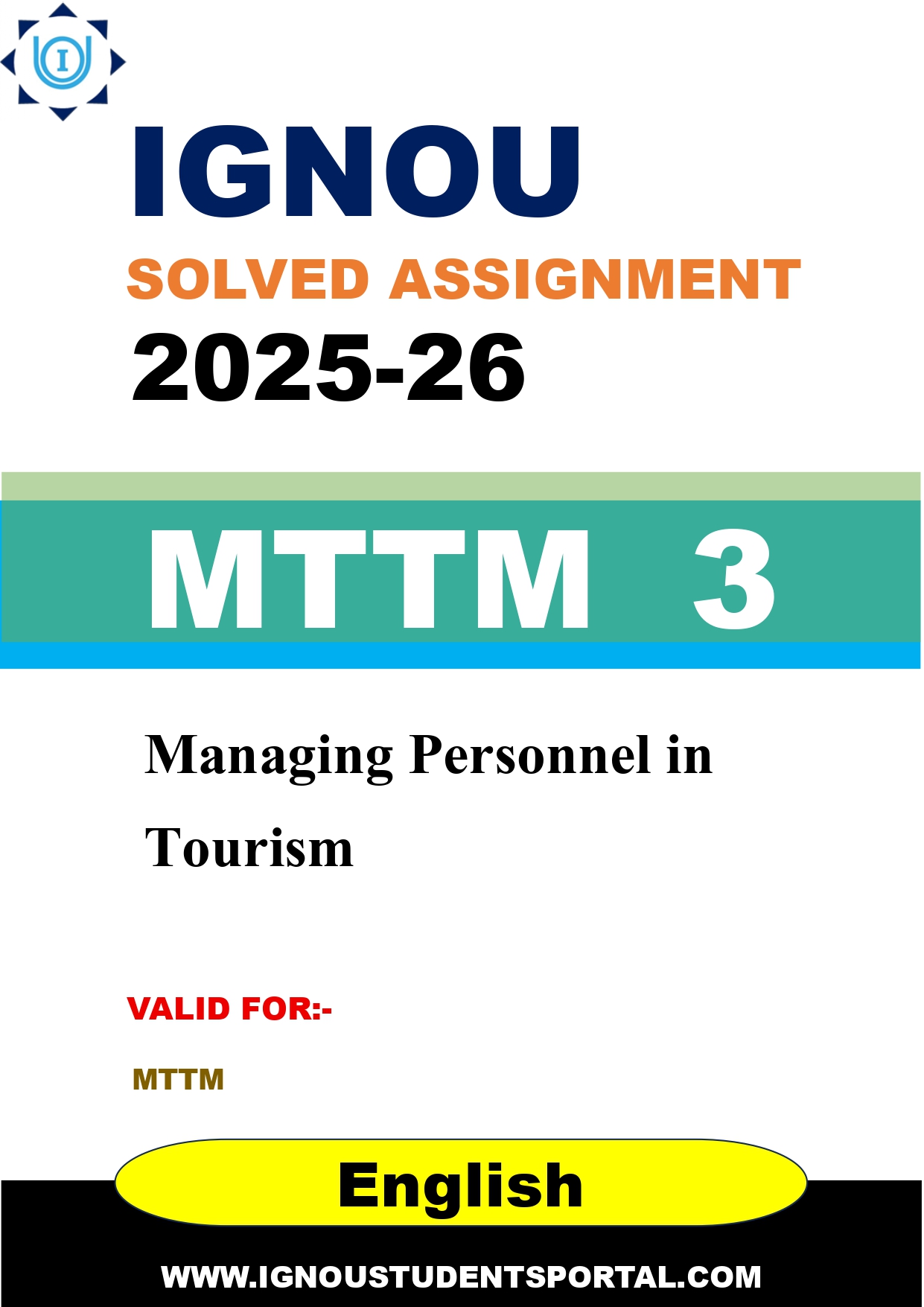 IGNOU MTTM 3 Solved Assignment 2025-2026 (English Medium) – Download PDF