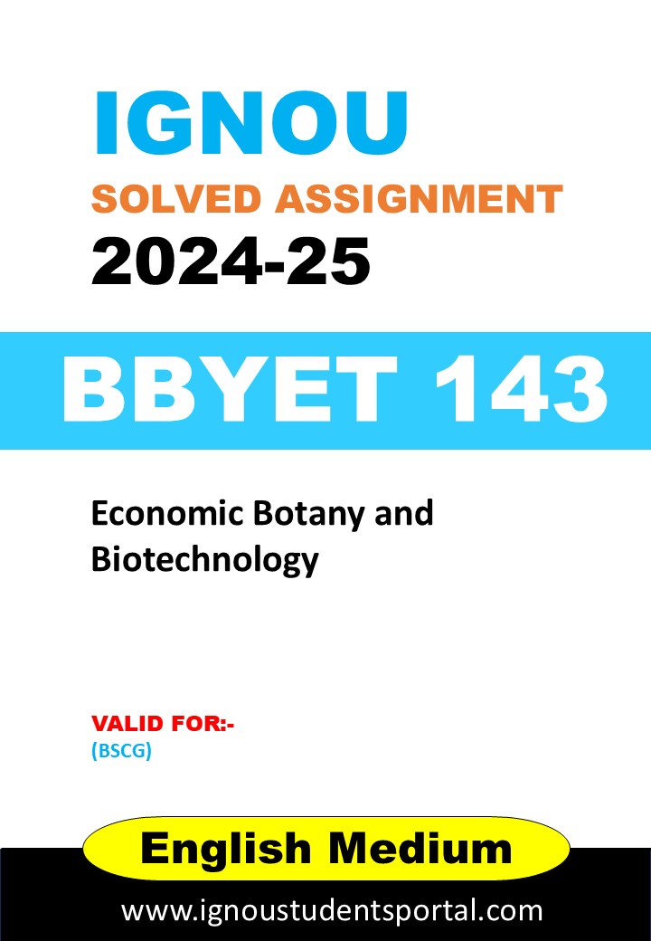 📘 BBYET 143 Solved Assignment 2025 (English Medium) – Download PDF
