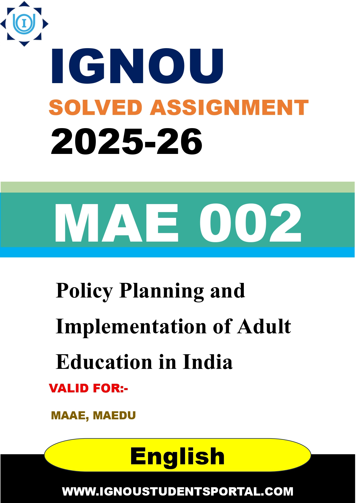 IGNOU MAE 002 Solved Assignment 2025-2026 (English Medium) – Download PDF