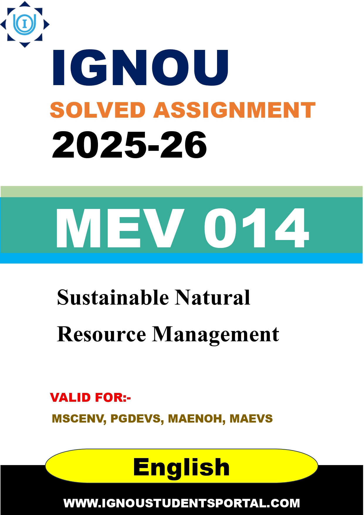IGNOU MEV 014 Solved Assignment 2025-2026 (English Medium) – Download PDF