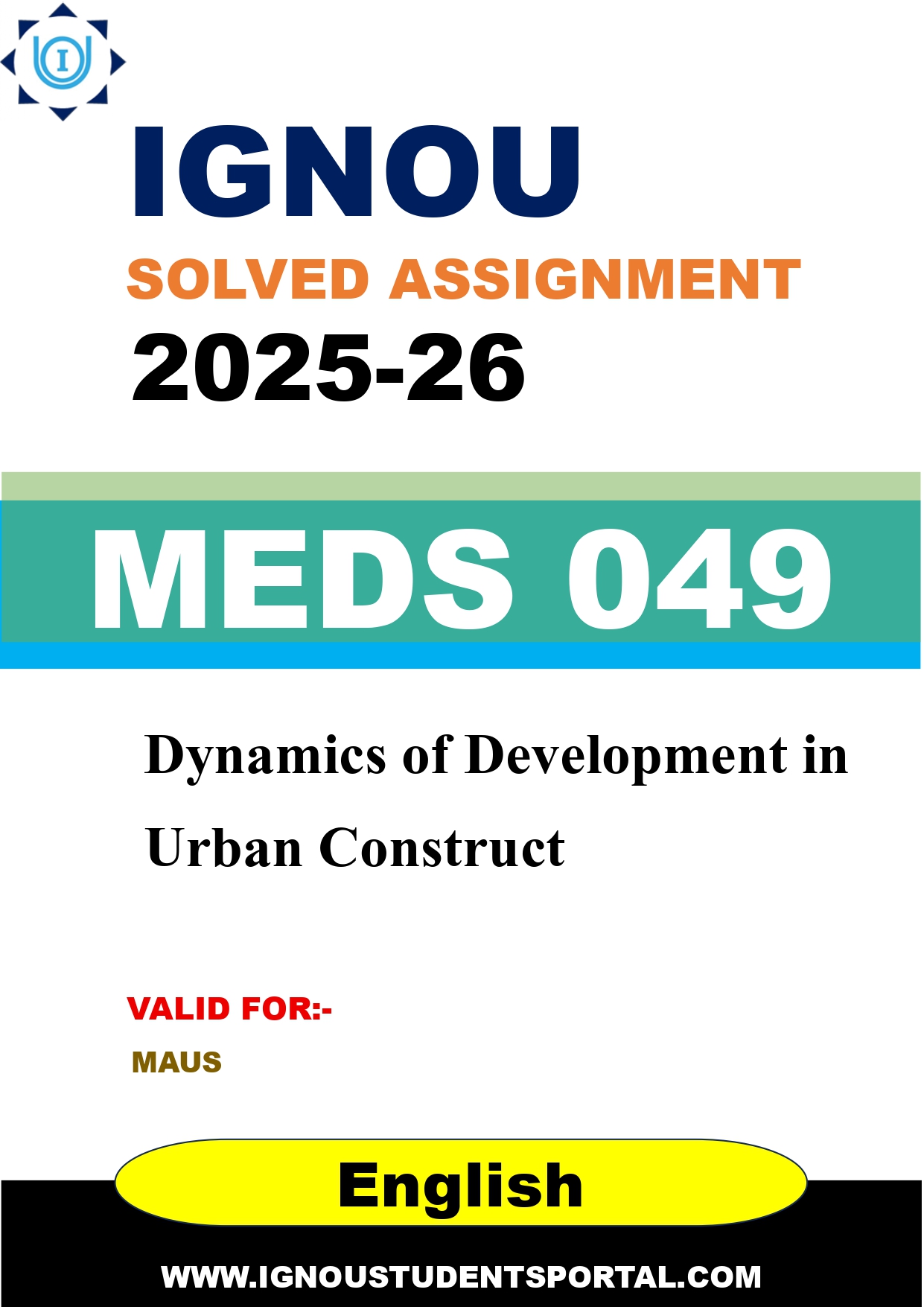 IGNOU MEDS 049 Solved Assignment 2025-2026 (English Medium) – Download PDF