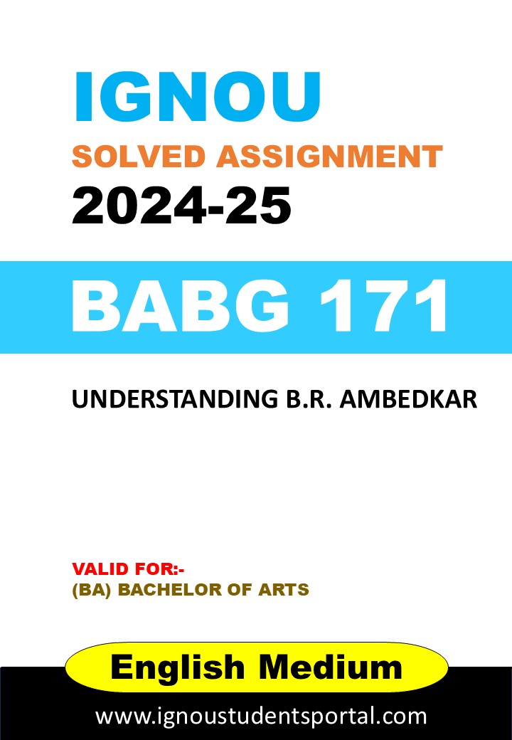 BABG 171 IGNOU SOLVED ASSIGNMENT 2024-25 (ENGLISH MEDIUM)