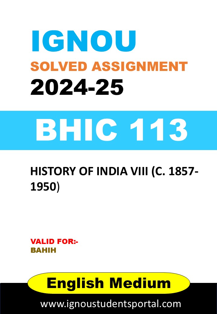 IGNOU BHIC 113 Solved Assignment 2024-25 (English Medium) – Download PDF