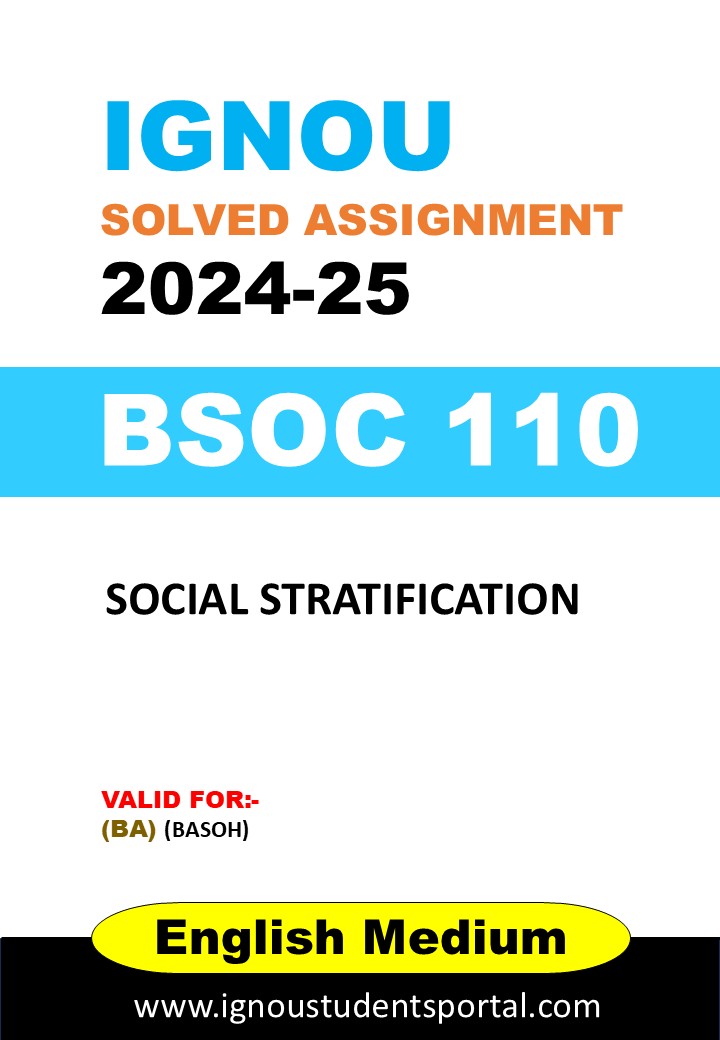IGNOU BSOC 110 Solved Assignment 2024-25 (English Medium) – Download PDF