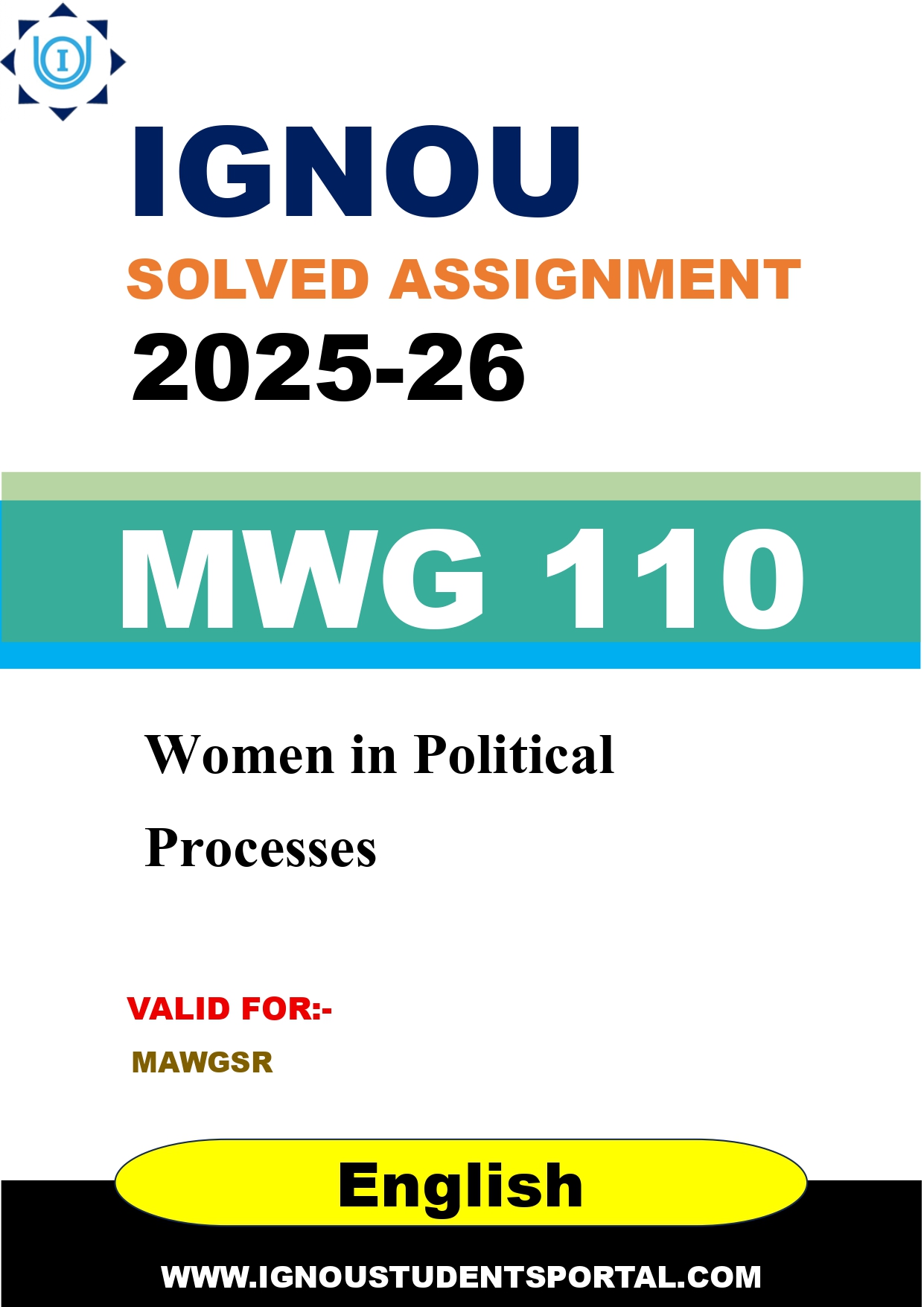 IGNOU MWG 110 Solved Assignment 2025-2026 (English Medium) – Download PDF