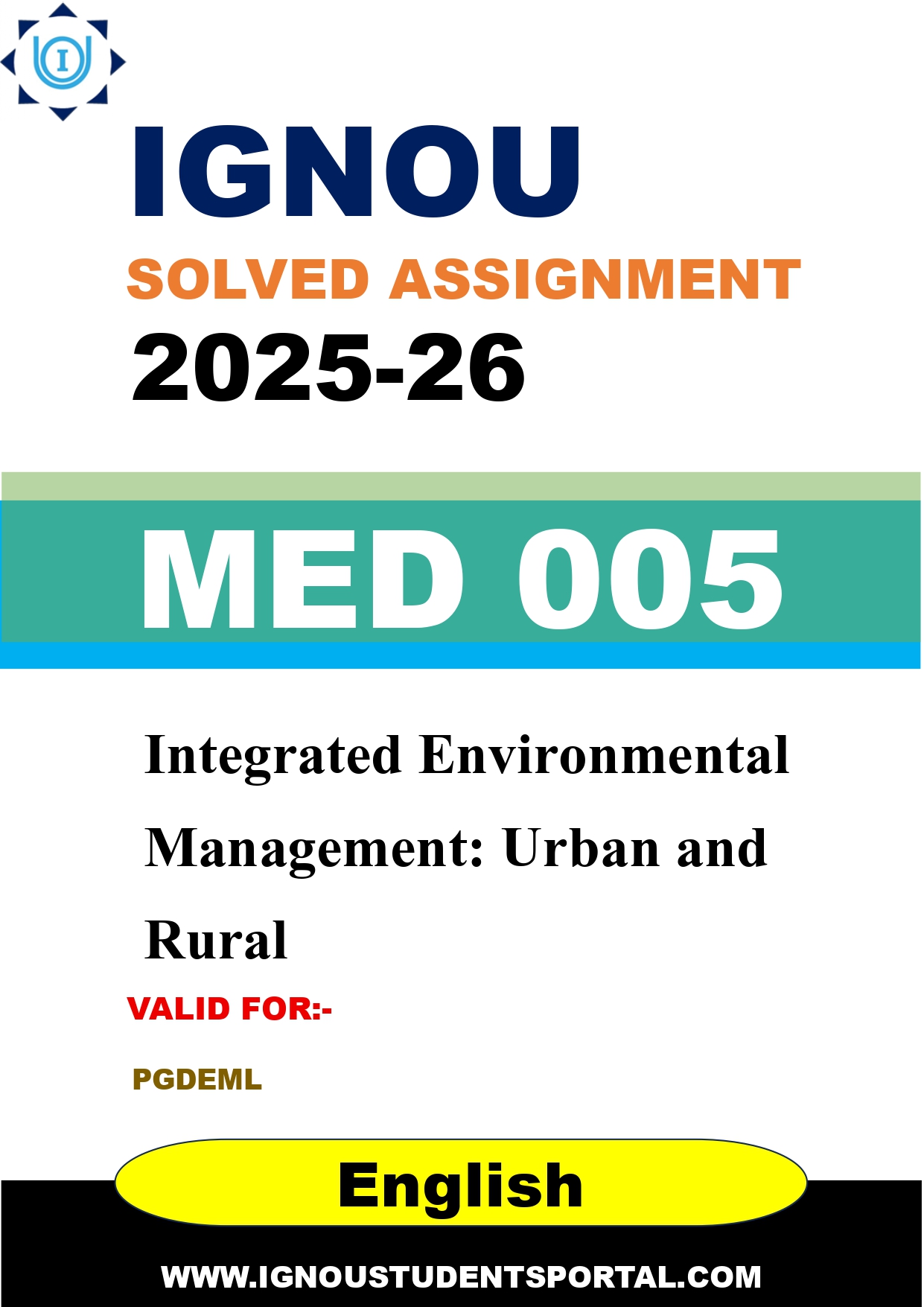IGNOU MED 005 Solved Assignment 2025-2026 (English Medium) – Download PDF