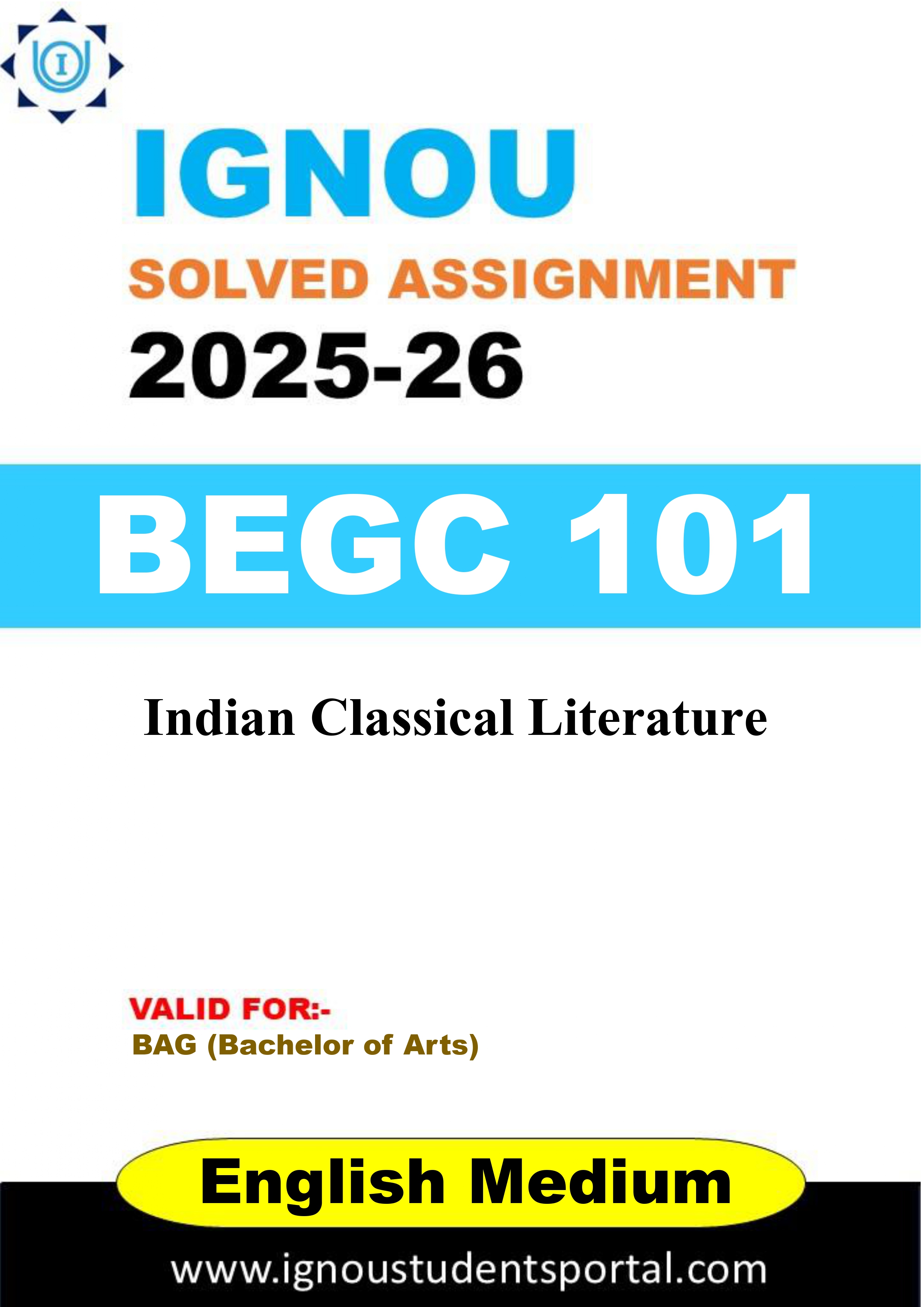 IGNOU BEGC 101 Solved Assignment 2025-2026 (ENGLISH Medium) – Download PDF