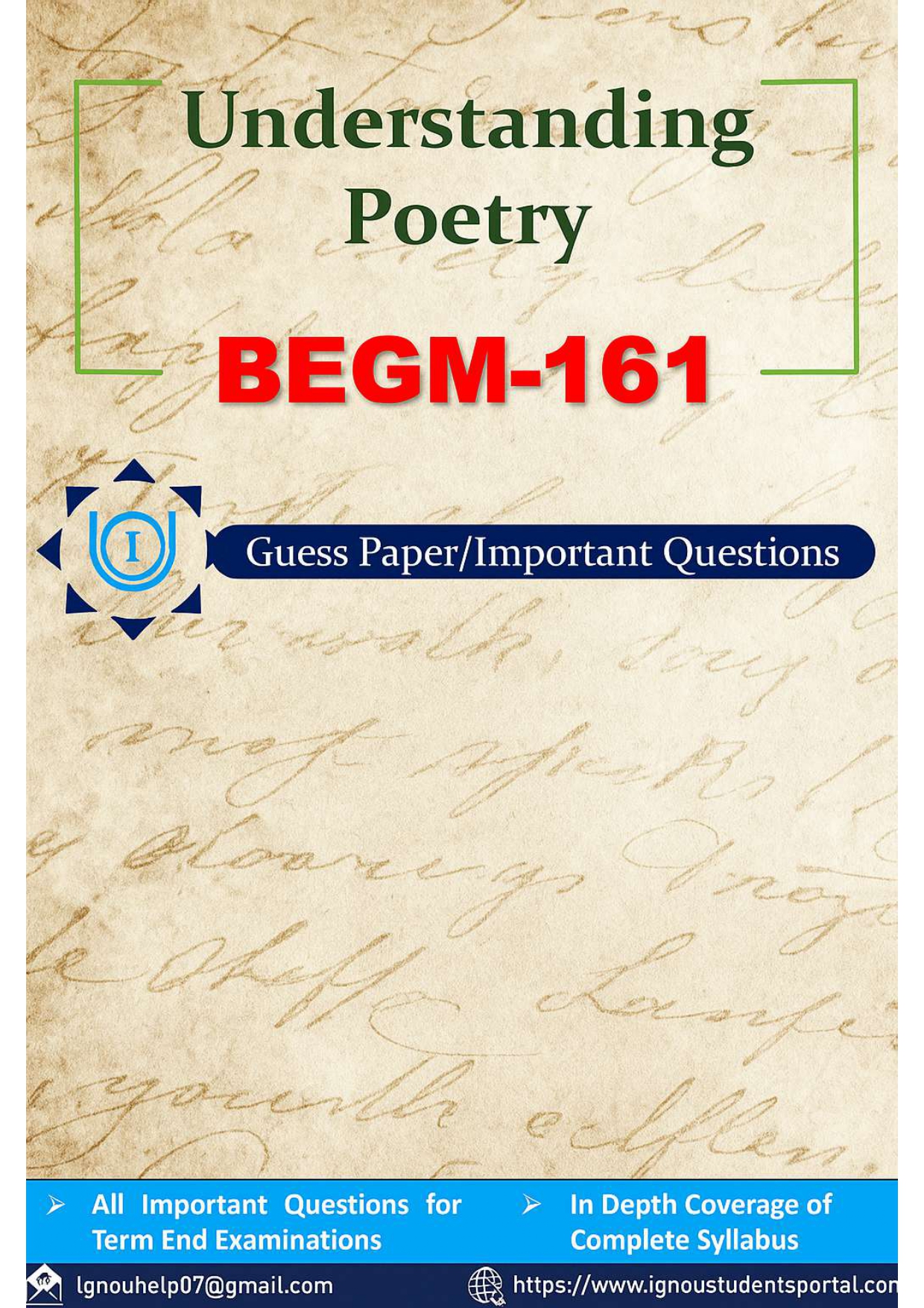 IGNOU BEGM 161 Guess Paper (ENGLISH Medium) – Important Questions with Complete Answers | Download PDF