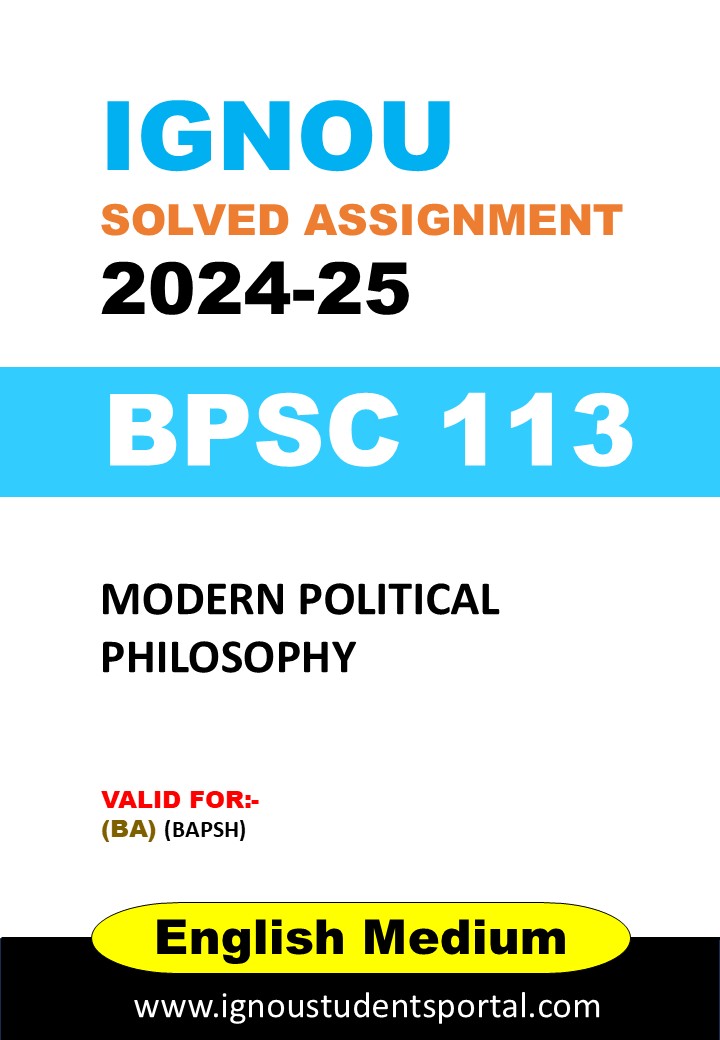 IGNOU BPSC 113 Solved Assignment 2024-25 (English Medium) – Download PDF