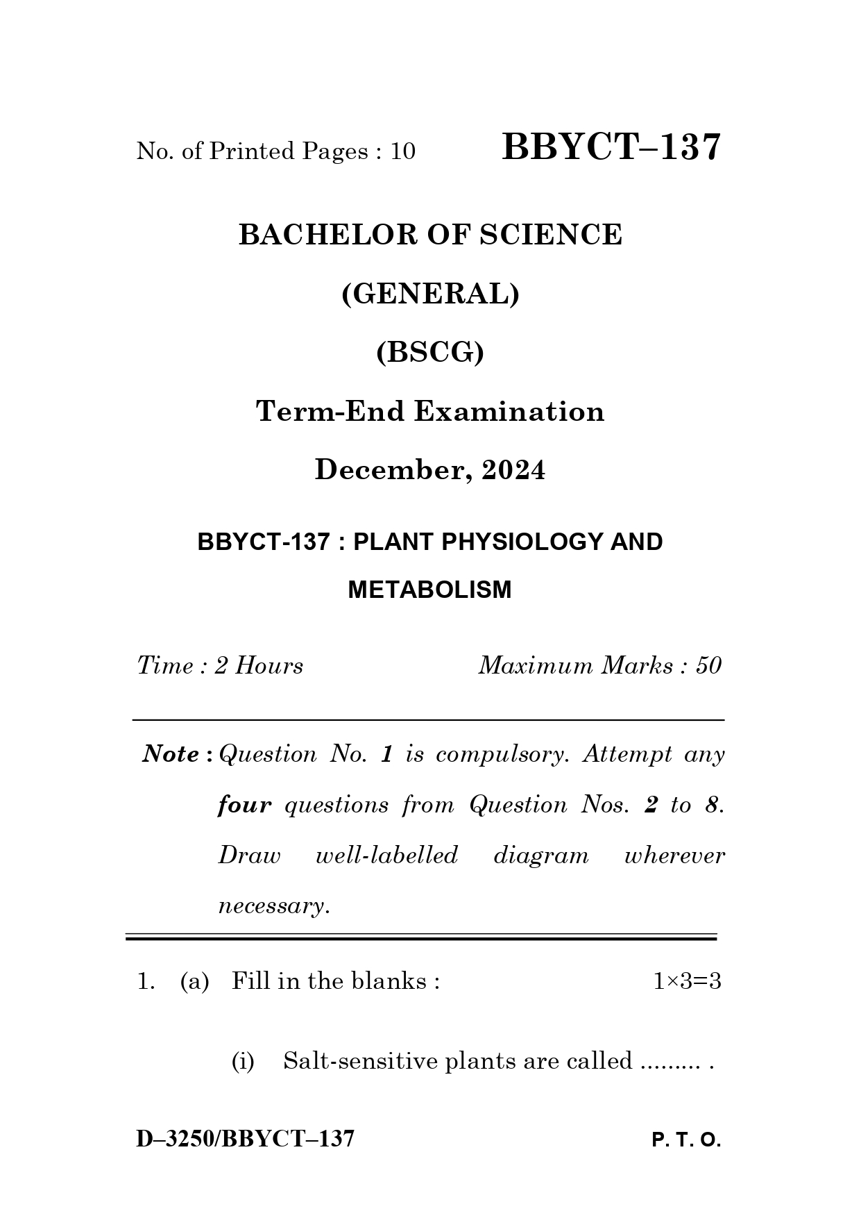 IGNOU BBYCT 137 Solved Previous Year Question Paper – December 2024 (English Medium) – Download PDF