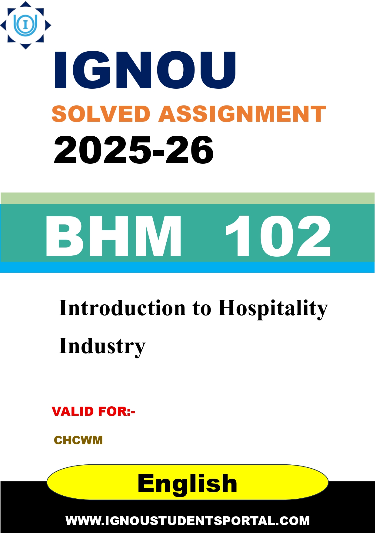 IGNOU BHM 102 Solved Assignment 2025-2026 (English Medium) – Download PDF
