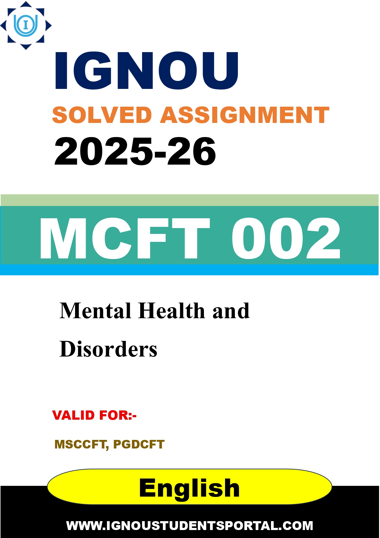 IGNOU MCFT 002 Solved Assignment 2025-2026 (English Medium) – Download PDF