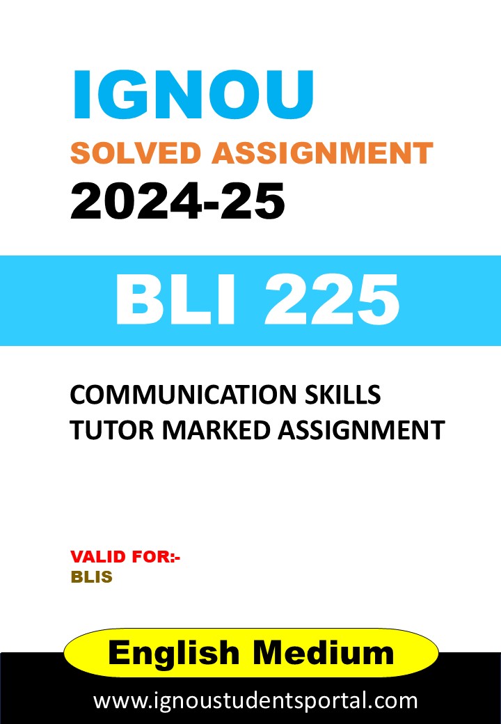 IGNOU BLI 225 Solved Assignment 2024-25 (English Medium) – Download PDF
