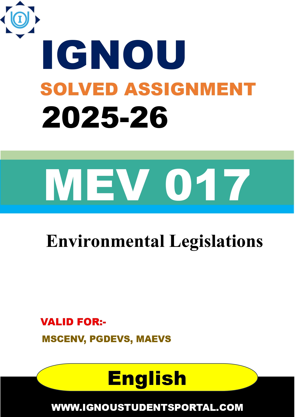 IGNOU MEV 017 Solved Assignment 2025-2026 (English Medium) – Download PDF