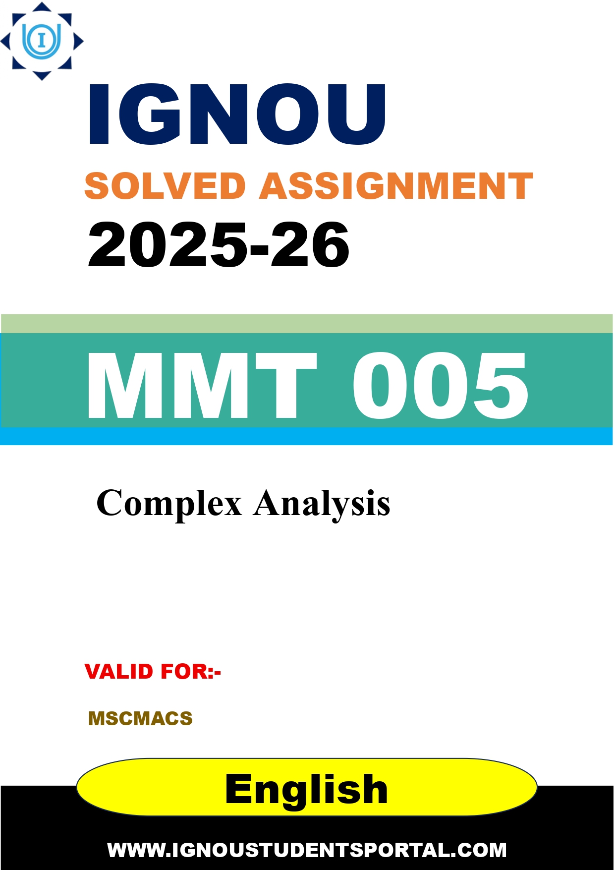 IGNOU MMT 005 Solved Assignment 2025-2026 (English Medium) – Download PDF