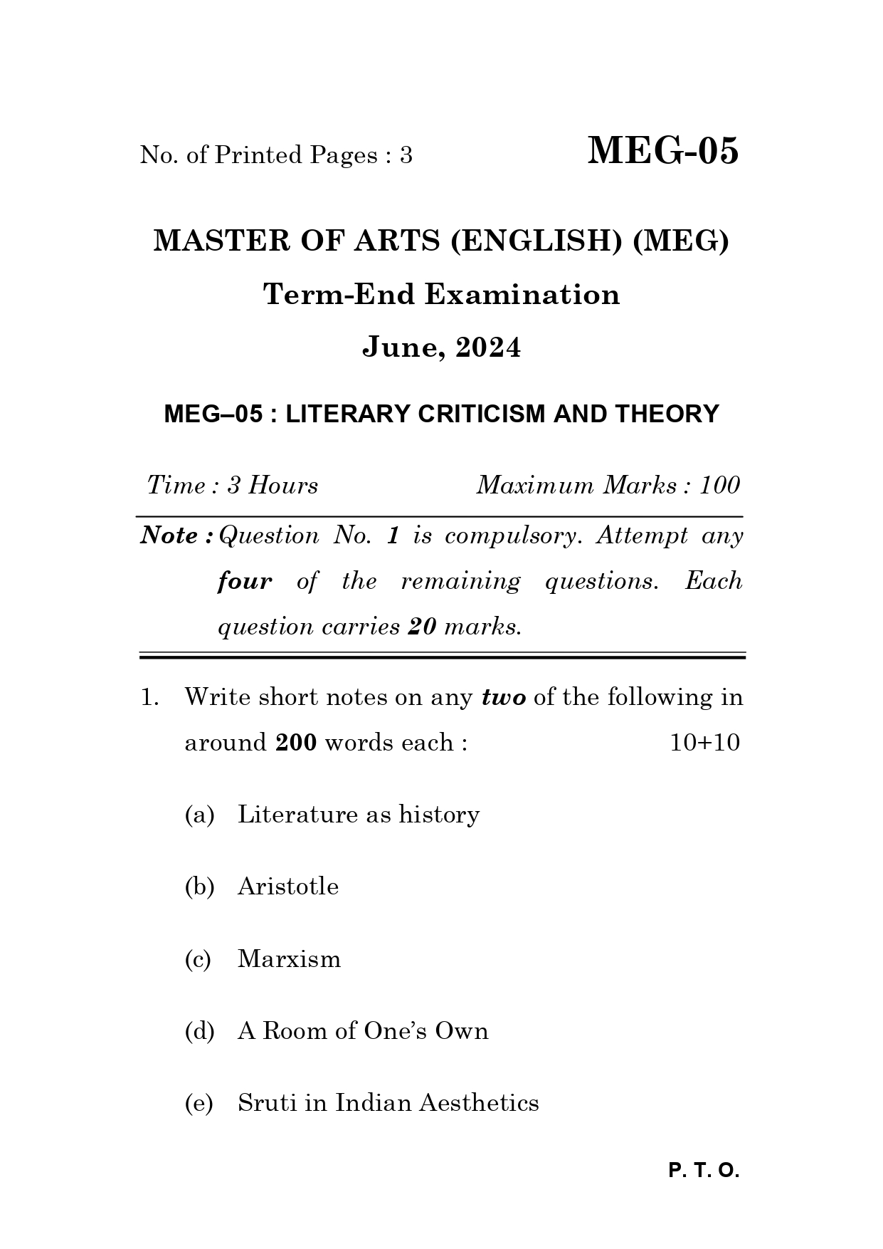 IGNOU MEG 05 Solved Previous Year Question Paper – June 2024 (English Medium) – Download PDF