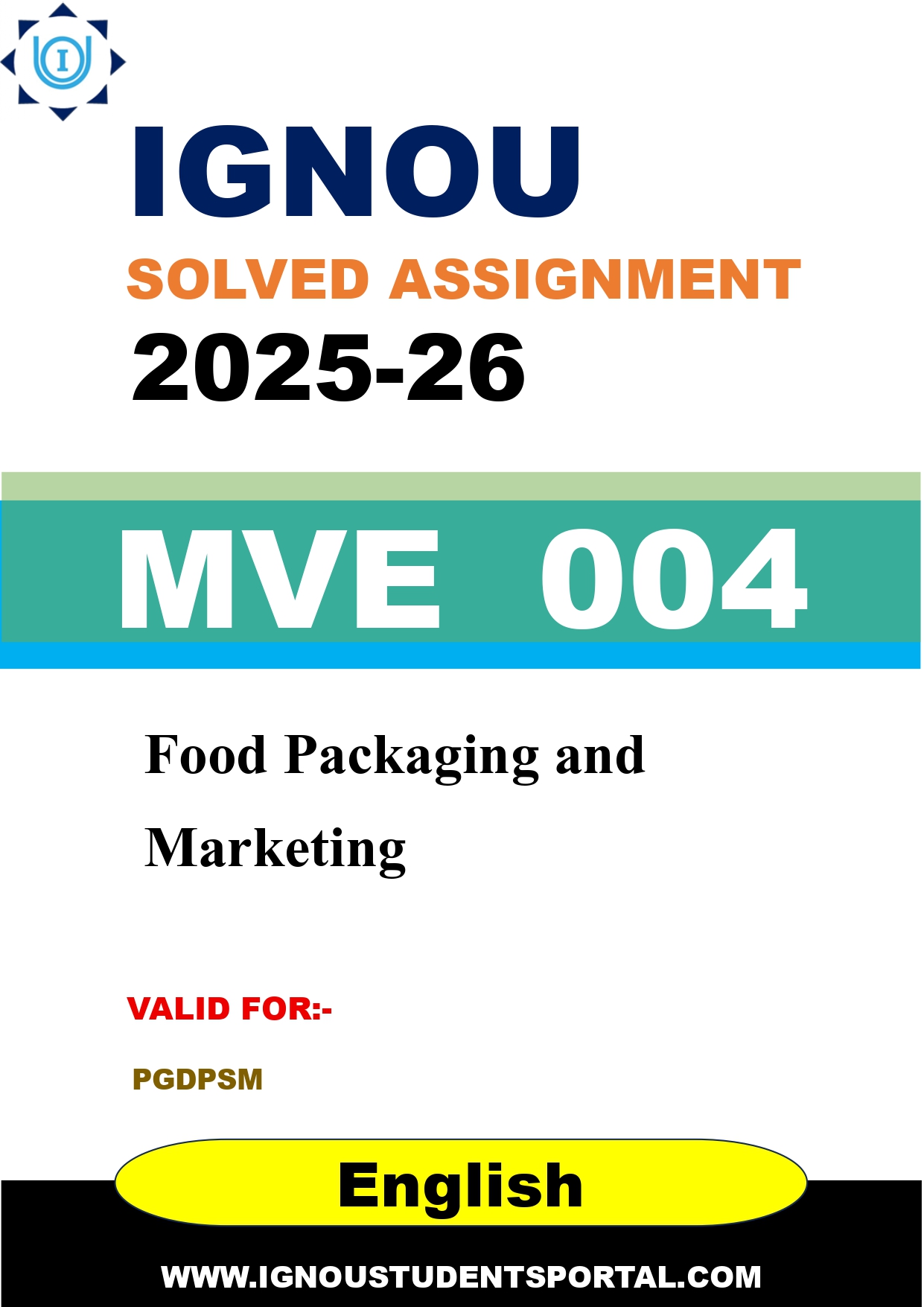 IGNOU MVE 004 Solved Assignment 2025-2026 (English Medium) – Download PDF