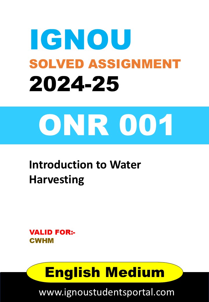 IGNOU ONR 001 Solved Assignment 2024-25 (ENGLISH Medium) – Download PDF