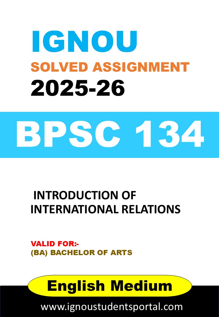 IGNOU BPSC 134 Solved Assignment 2025-26 (English Medium) – Download PDF