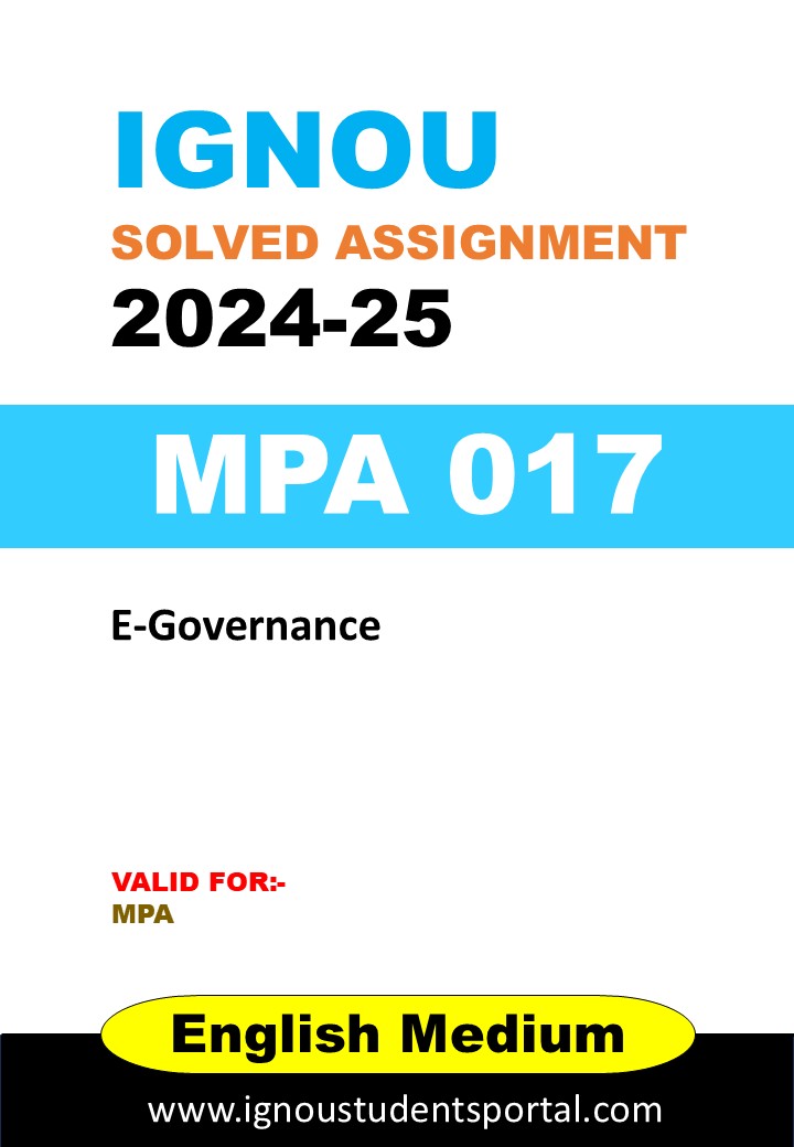IGNOU MPA 17 Solved Assignment 2024-25 (ENGLISH Medium) – Download PDF