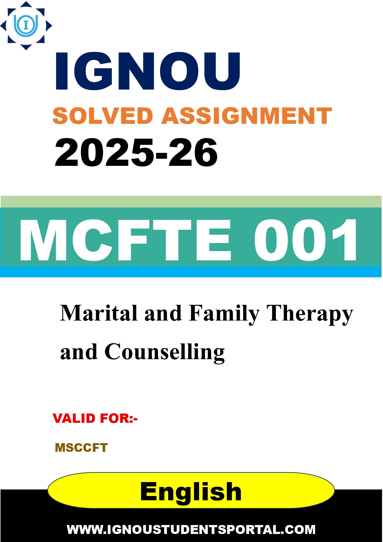 IGNOU MCFTE 001 Solved Assignment 2025-2026 (English Medium) – Download PDF