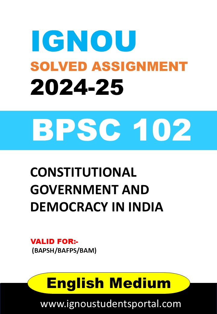 IGNOU BPSC 102 Solved Assignment 2024-25 (English Medium) – Download PDF