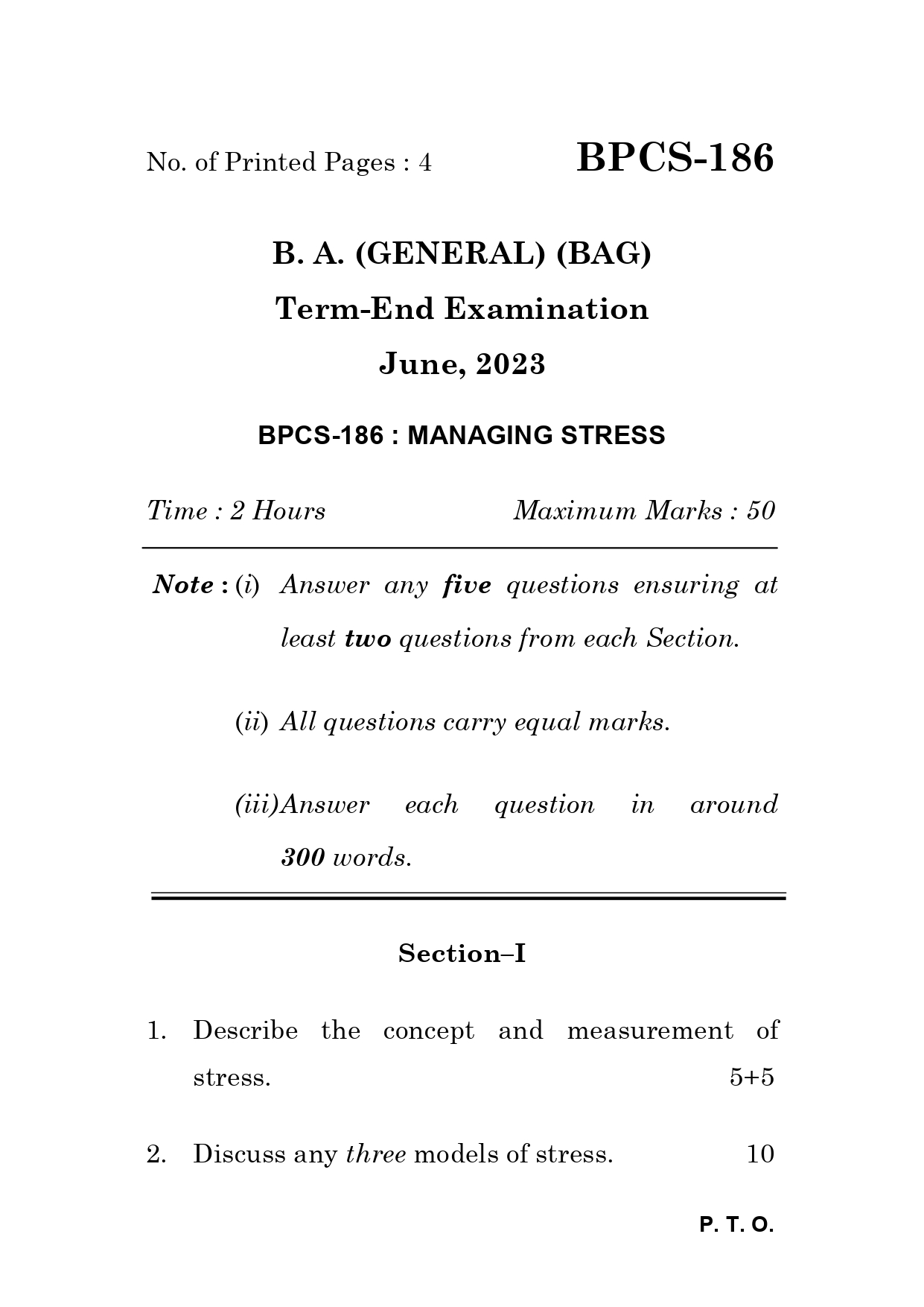 IGNOU BPCS 186 Solved Previous Year Question Paper – December 2023 (Hindi Medium) – Download PDF