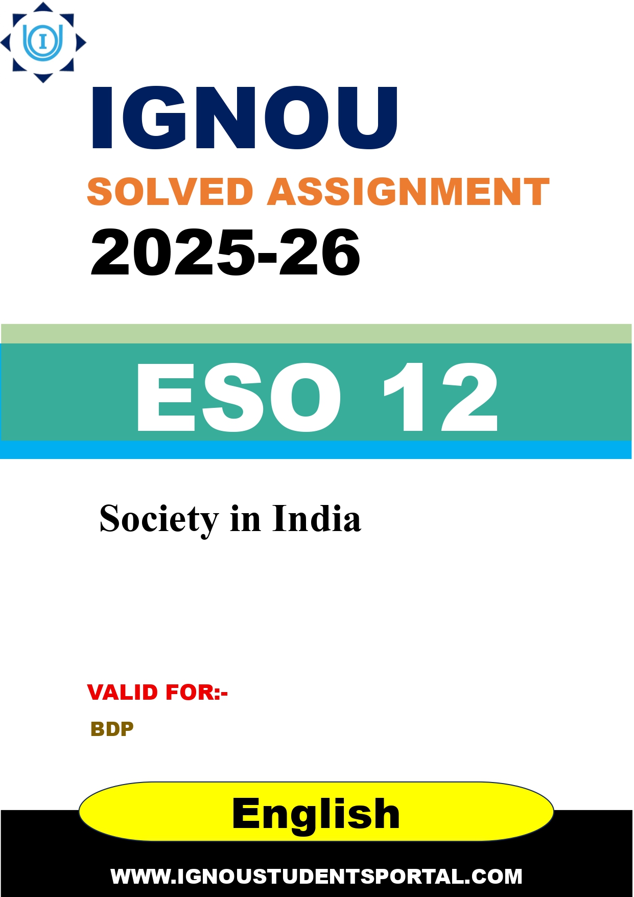 IGNOU ESO 12 Solved Assignment 2025-2026 (English Medium) – Download PDF