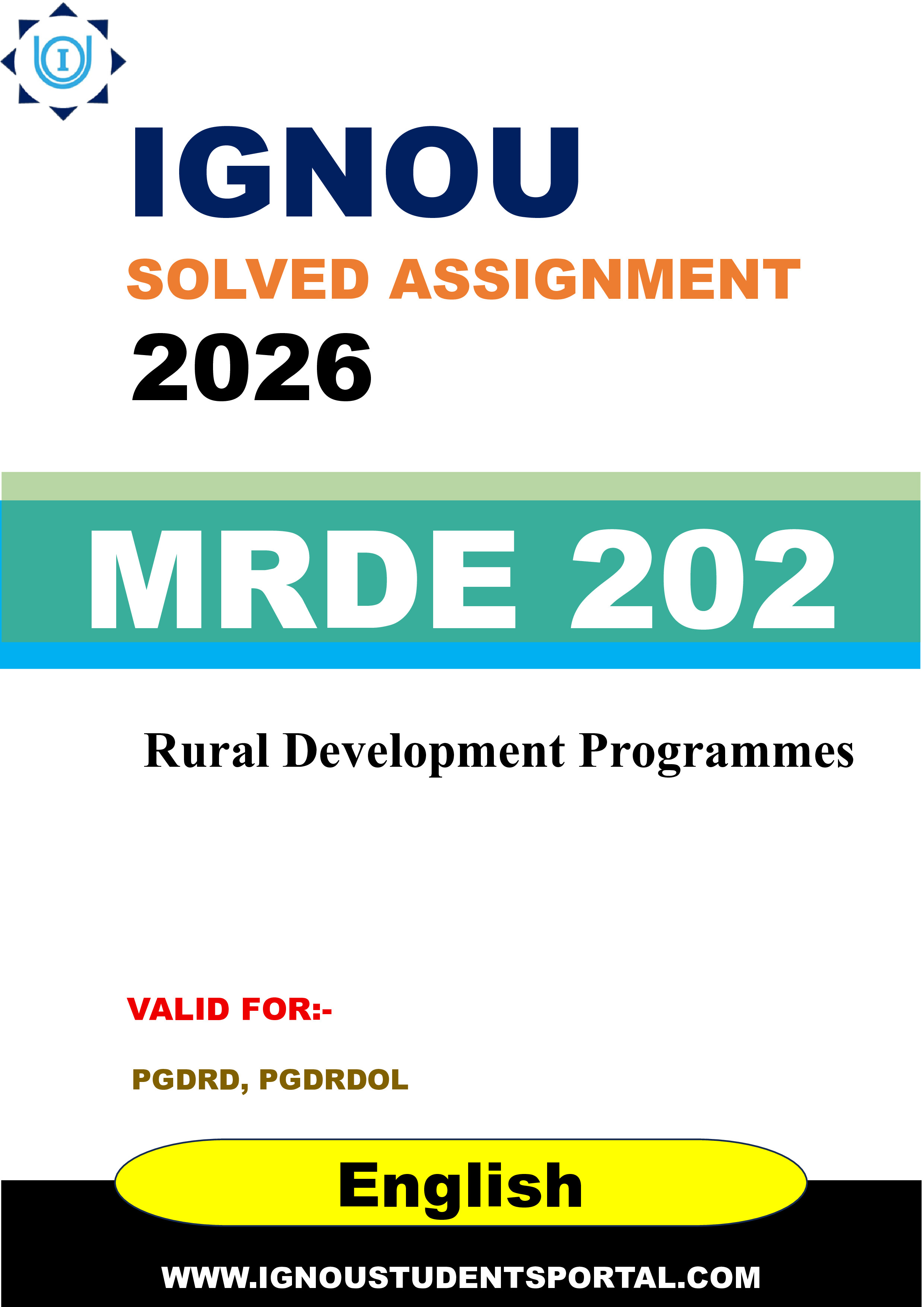 IGNOU MRDE 202 Solved Assignment 2026-26: Rural Health Care (English Medium) | IGNOU Students Portal