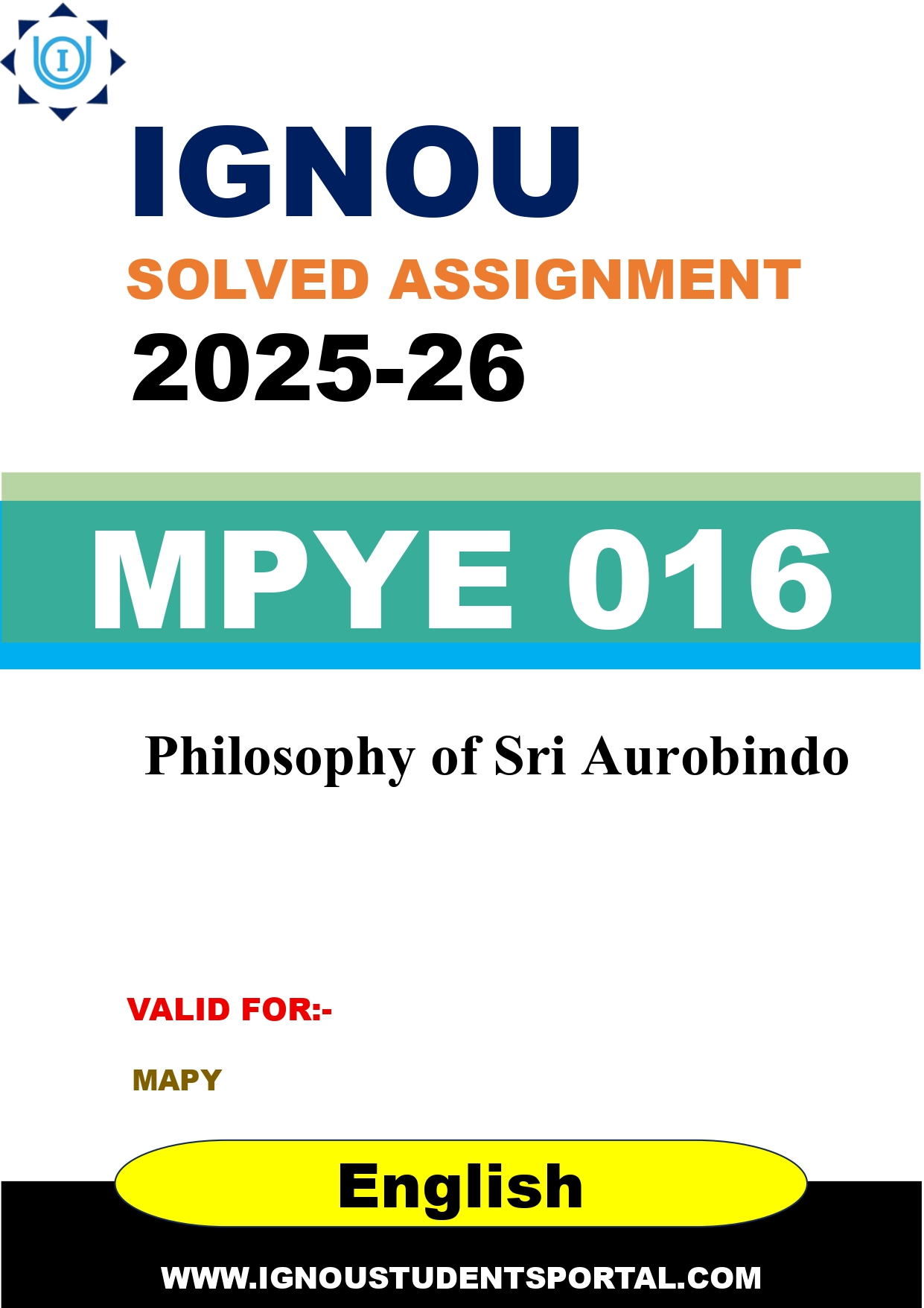 IGNOU MPYE 016 Solved Assignment 2025-2026 (English Medium) – Download PDF