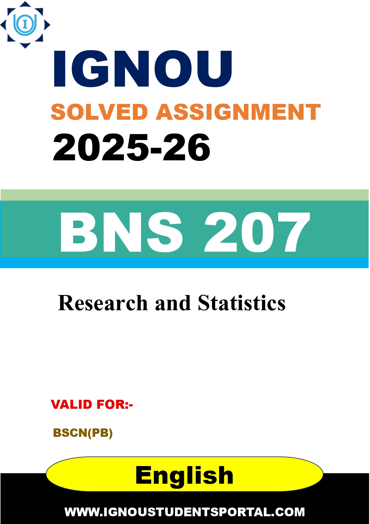 IGNOU BNS 207 Solved Assignment 2025-2026 (English Medium) – Download PDF