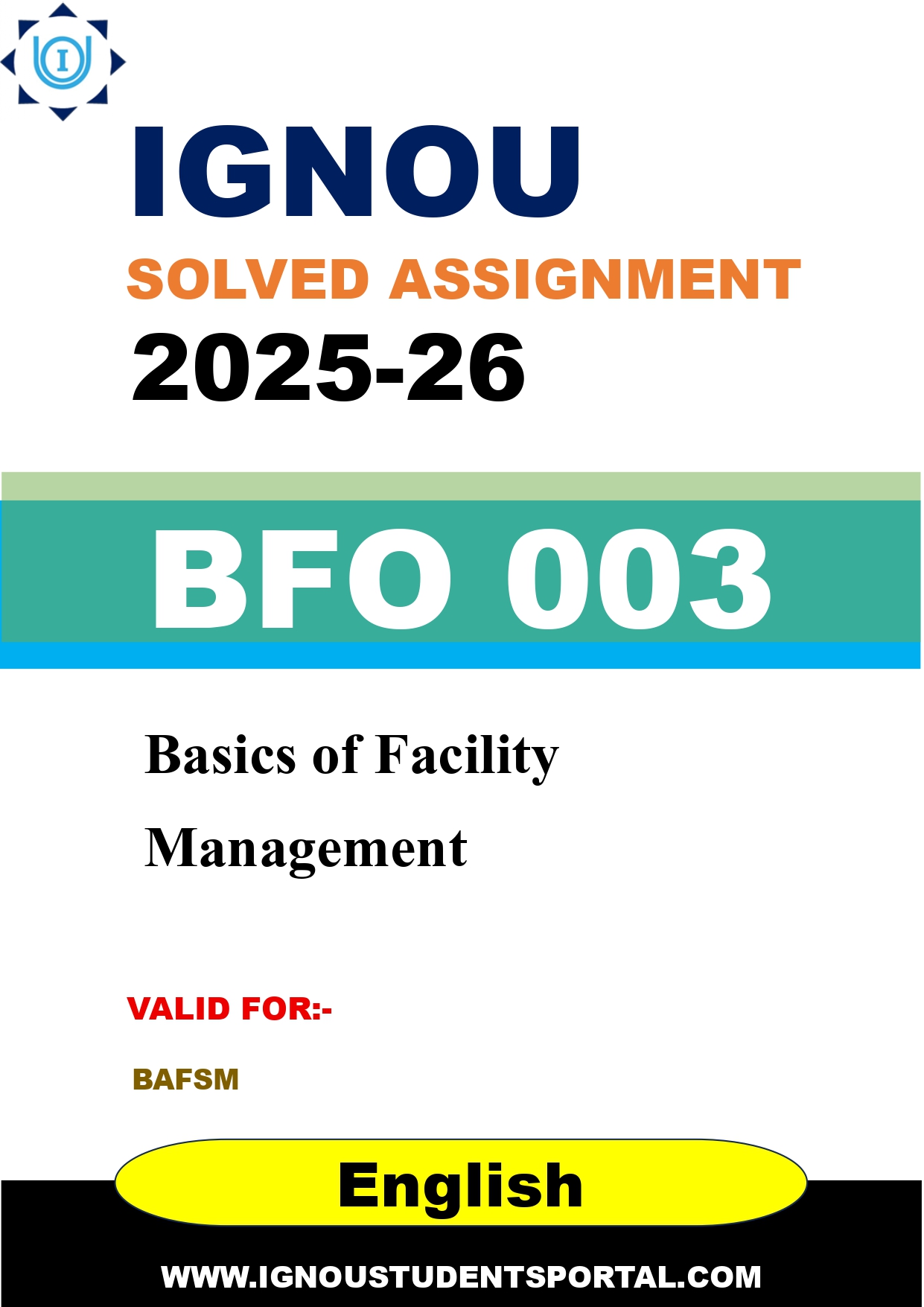 IGNOU BFO 003 Solved Assignment 2025-2026 (English Medium) – Download PDF