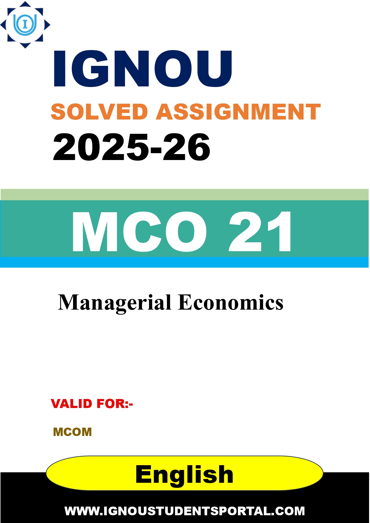 IGNOU MCO 21 Solved Assignment 2025-2026 (English Medium) – Download PDF