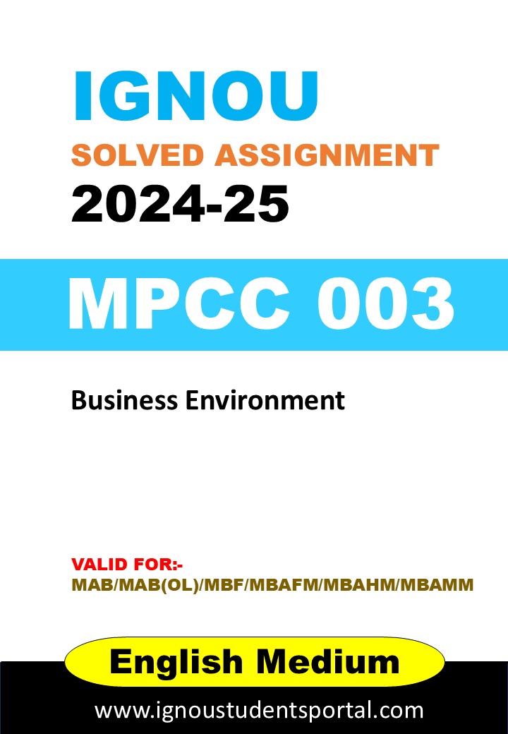 IGNOU MMPC 003 Solved Assignment 2024-25 (ENGLISH Medium) – Download PDF