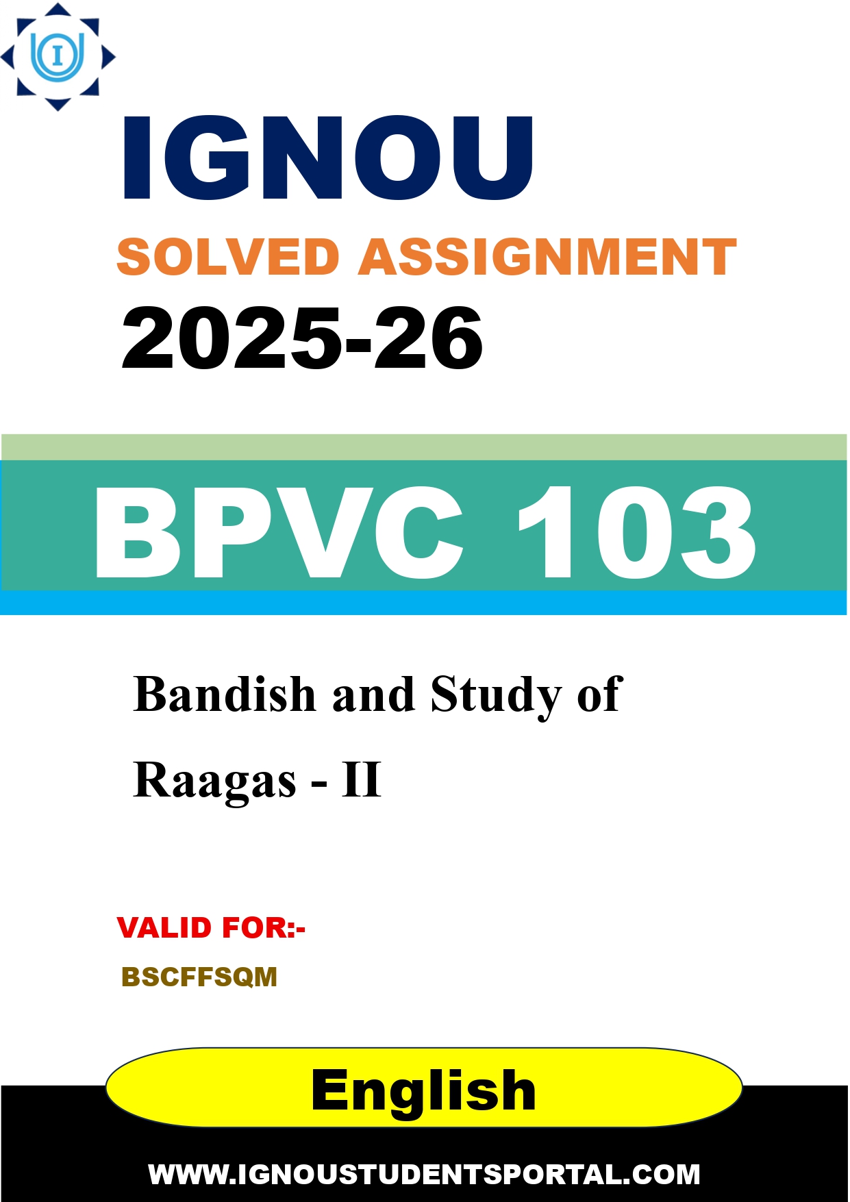 IGNOU BPVC 103 Solved Assignment 2025-2026 (English Medium) – Download PDF