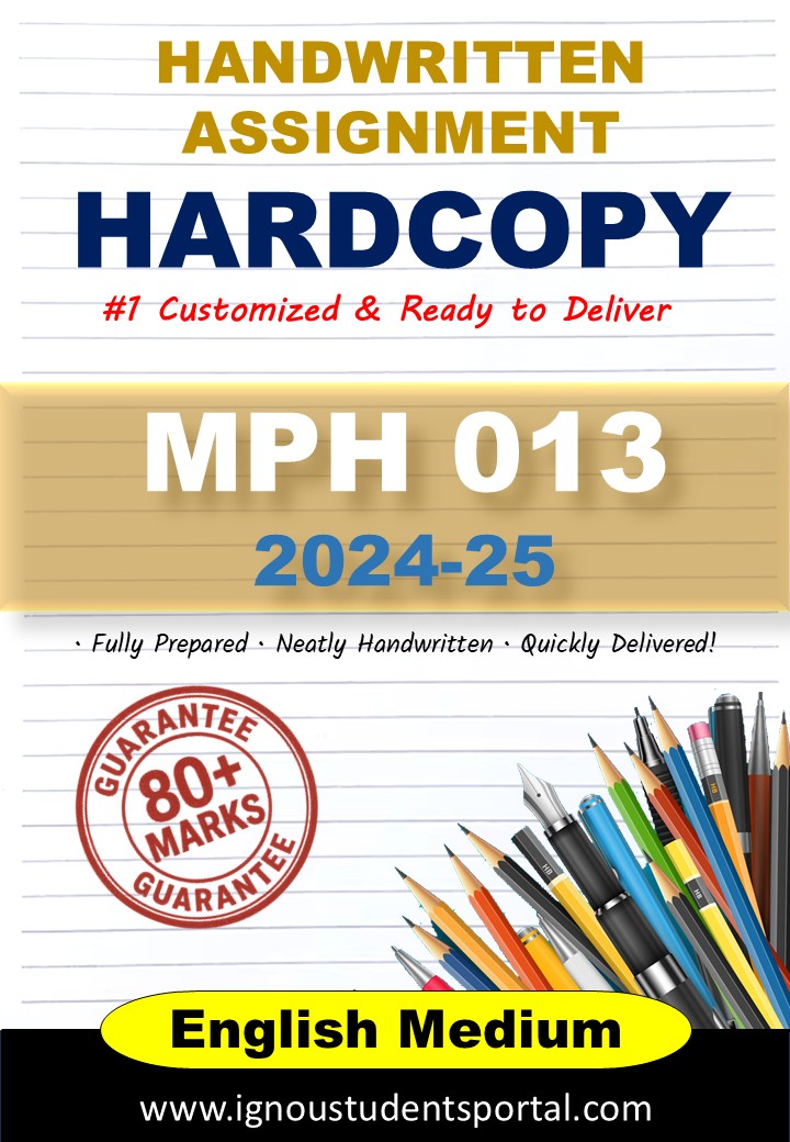 IGNOU Handwritten Assignment Hardcopy – MPH 013 (OPTICS) 2024-25, ENGLISH Medium
