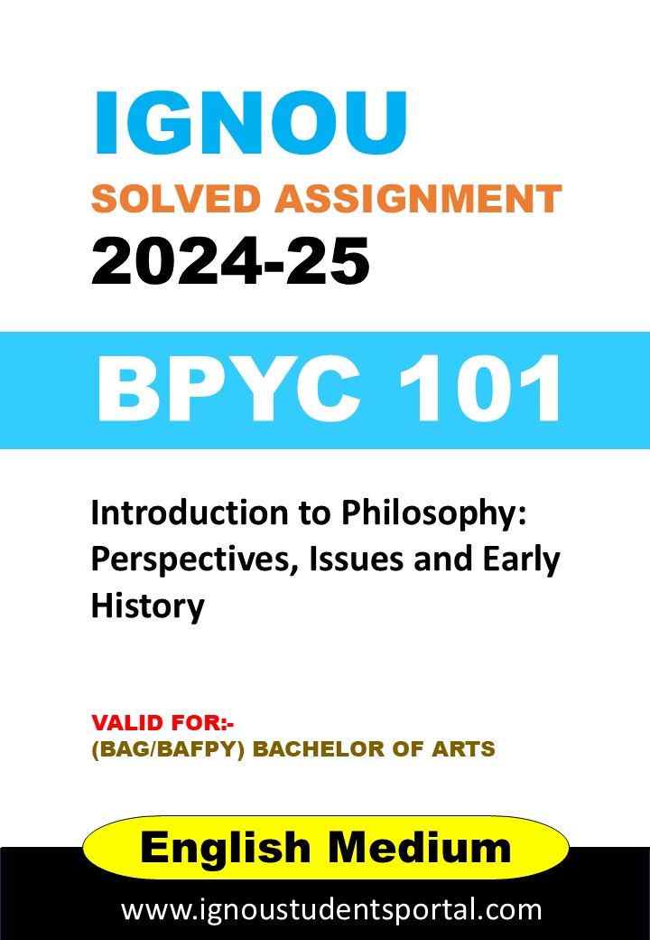 IGNOU BPYC 101 Solved Assignment 2025 (ENGLISH Medium) – Download PDF