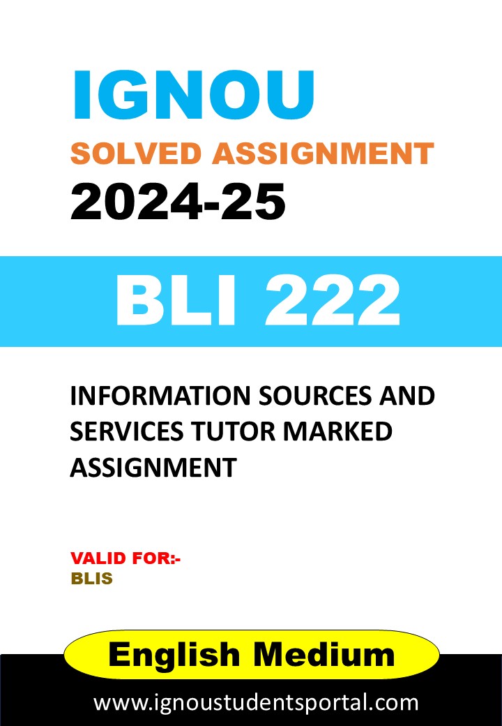 IGNOU BLI 222 Solved Assignment 2024-25 (English Medium) – Download PDF